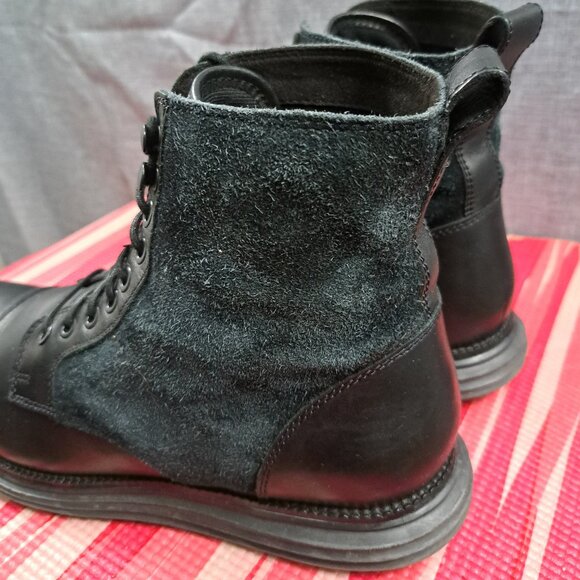 Cole Haan Mens Original Grand OS Cap Toe Laced Boots Black Leather Sz 10.5M - Picture 5 of 13